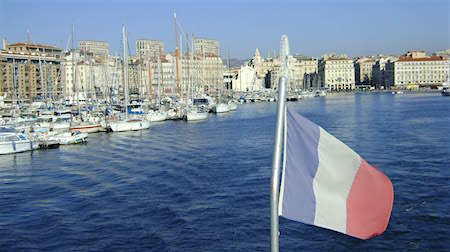 boat sailing into Marseille